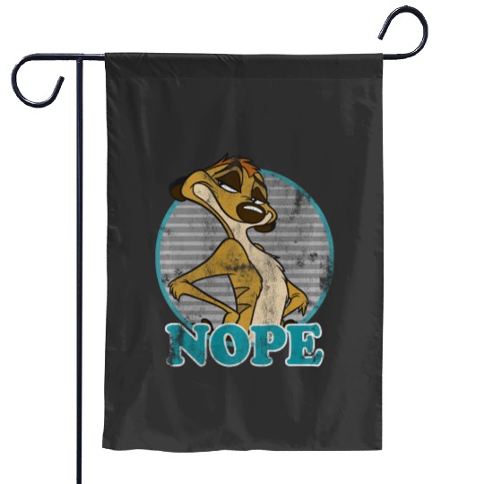 disney lion king timon nope striped circle Garden Flags