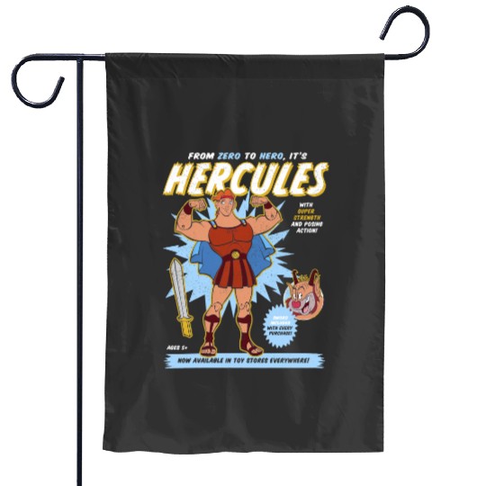 Vintage Disney Hercules Action Figure Poster Garden Flags