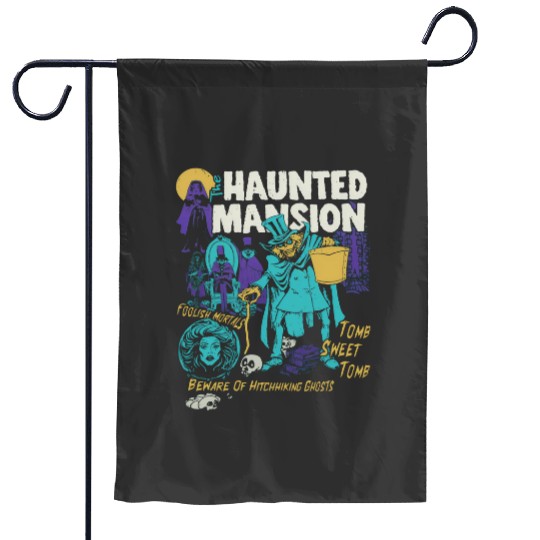Vintagess Retro The Haunted Mansion Ghosts Halloween Disney Spooky Month Spooky Season Essential T Garden Flags