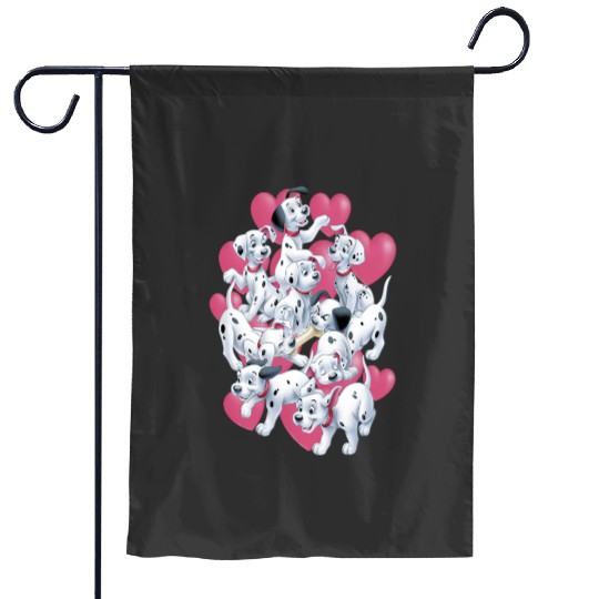 Disney 101 Dalmatians Valentines Day Puppies Hearts Garden Flags
