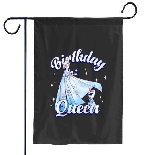 Kids disney frozenss Birthday Queen Elsa Olaf Portrait Youth Garden Flags