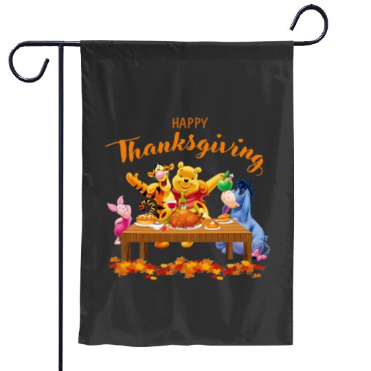 Happy Thanksgiving Garden Flags, Disney Pooh The Winnie, Eeyore Garden Flags