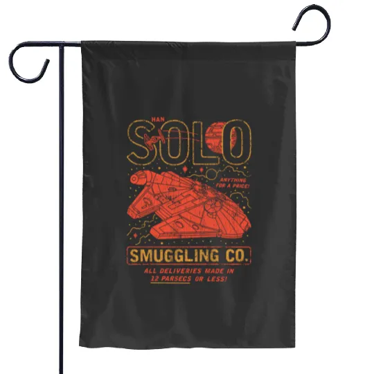 Vintage Disney Star Wars  Garden Flags, Millenium Falcon, Star Wars Han Solo Smuggling Co Garden Flags