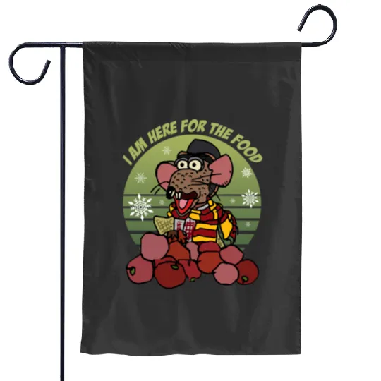 Rizzo the Rat I Am Here For The Food  Garden Flags, Disney The Muppet Christmas Carol Garden Flags