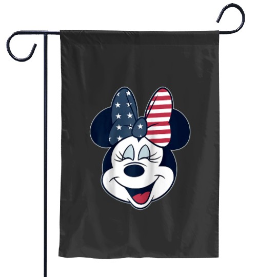 Disneys Mickeys and friends minnie american Flags bow raglan baseball Garden Flags