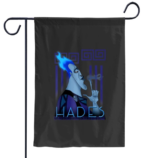 Disneys villains hades geometric portrait raglan baseball Garden Flags