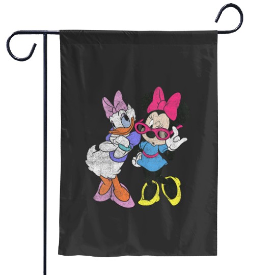 Womens Disney Mickey And Friends Daisy Minnie Vintagess Fashion VNeck Garden Flags