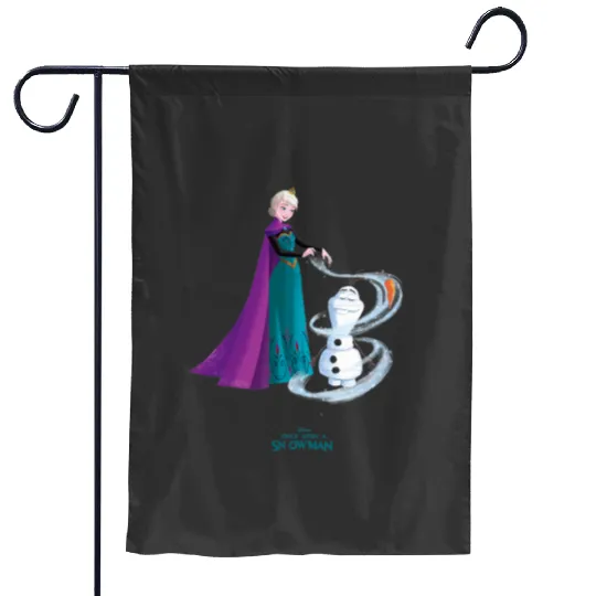 Disneys once upon a snowman elsa creates olaf Garden Flags
