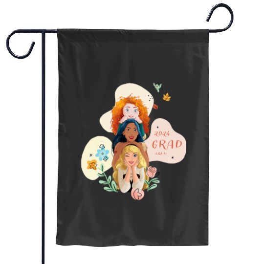 Disney Princess Trio Class of 24 Graduation New Grad 2024 Garden Flags