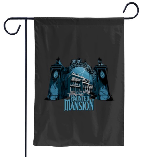 Disney Haunted Mansion Movie Gracey Manor Gates Garden Flags