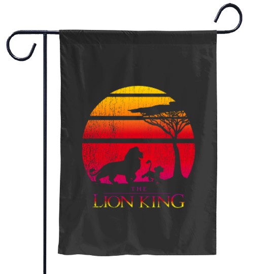 Disneys The Lion King Simba Mufasa Silhouettes Distressed Garden Flags