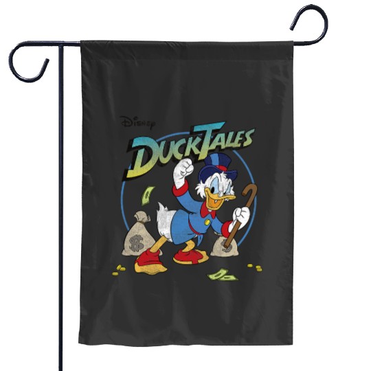 Disneys DuckTales Scrooge McDuck With Money Bags Logo Garden Flags
