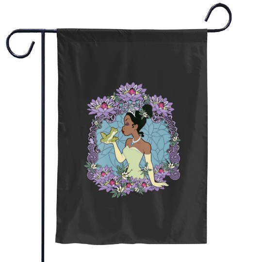 Womens Disneys Princess And The Frog Tiana Floral Frame Portrait VNeck Garden Flags