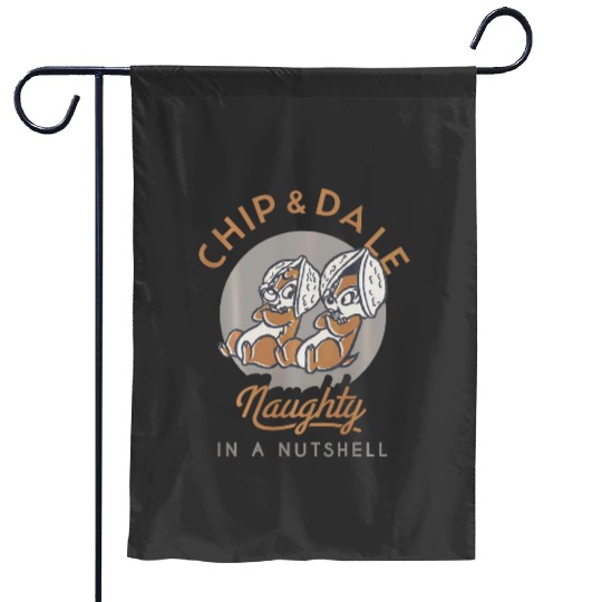 Disneys chip n dale naughty in a nutshell long sleeve Garden Flags