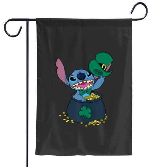 Disney Stitch Pot of Gold Shamrock St. Patricks Day Tank Top Garden Flags