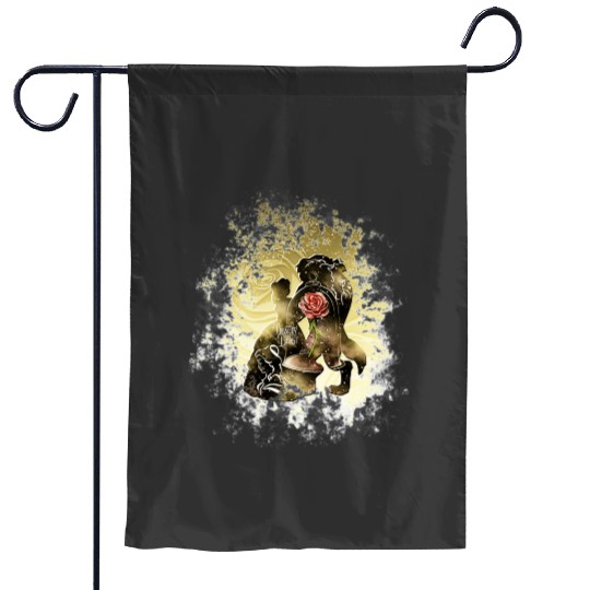 Beauty - Beast - Gold Red Rose Couple Romantic Magic Enchanted Love  : Disney princess tattoo Shirt,  Princess tattoo vintage t shirt, Disney princess tattoo Gift Fan S-5XL Garden Flags