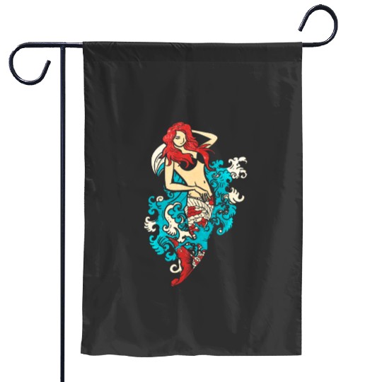 Koi fish mermaid  : Disney princess tattoo Shirt,  Princess tattoo vintage t shirt, Disney princess tattoo Gift Fan S-5XL Garden Flags