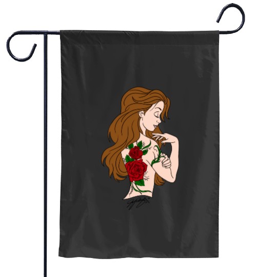 The Rose  : Disney princess tattoo Shirt,  Princess tattoo vintage t shirt, Disney princess tattoo Gift Fan S-5XL Garden Flags