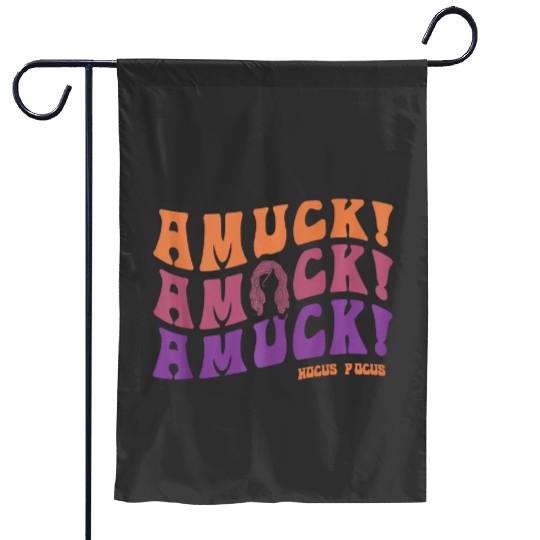 Disneys hocus pocus amuck amuck amuck text Garden Flags