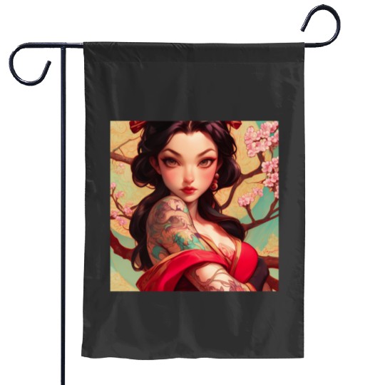 Crimson Beauty  : Disney princess tattoo Shirt,  Princess tattoo vintage t shirt, Disney princess tattoo Gift Fan S-5XL Garden Flags