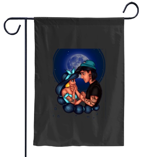 In love prince and princess in Arabian Nights  : Disney princess tattoo Shirt,  Princess tattoo vintage t shirt, Disney princess tattoo Gift Fan S-5XL Garden Flags