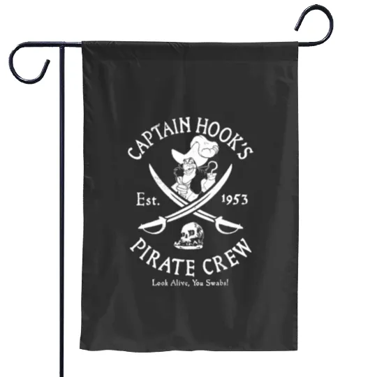 Disney Villains Captain Hook Pirate Crew Est 1953 Logo   1: Jack sparrow vintage ,Captain Jack Sparrow T SHirt, Pirates Of The Caribbean , Jack sparrow , Jack sparrow Garden Flags