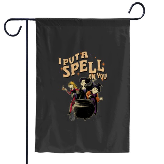 Womens Disneys Hocus Pocus Halloween Sanderson Sisters Spell On You VNeck Garden Flags