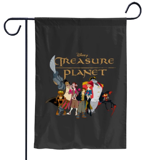Disneys treasure planet logo and characters long sleeve Garden Flags