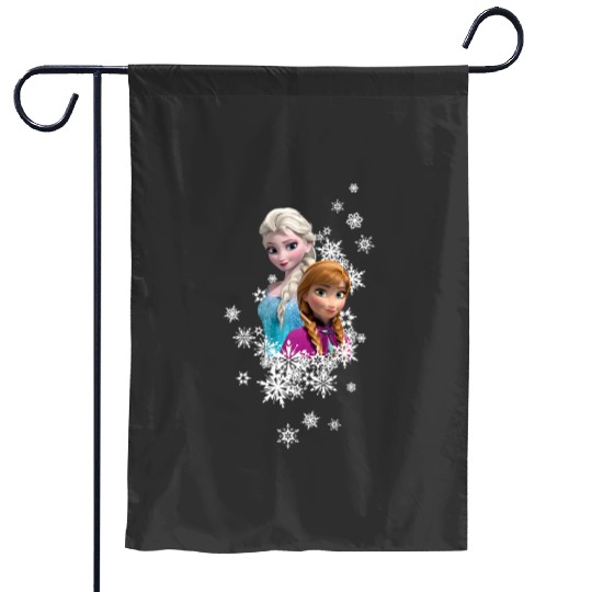Womens Disneys frozens Anna and Elsa Snowflakes VNeck Garden Flags