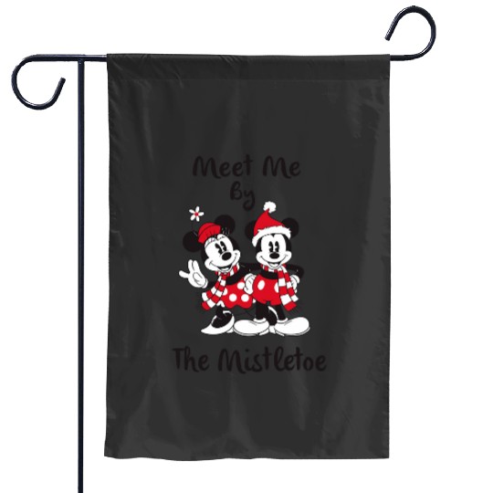 Disneys Minnie N Mickeys Meet me by the Mistletoe Holiday Garden Flags