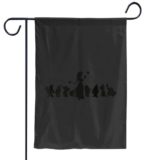 Disneys snow white and seven dwarfs silhouettes Garden Flags
