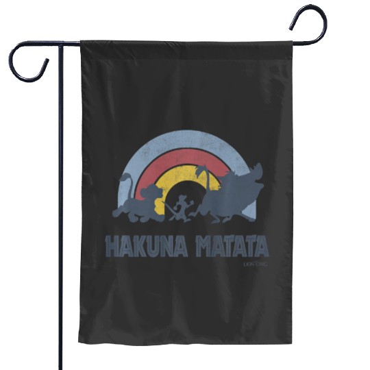 Disneys lion king hakuna matata distressed rainbow logo premium Garden Flags