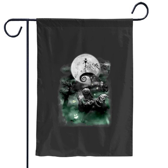 Disneys nightmare bee christmas haunted scene raglan baseball Garden Flags