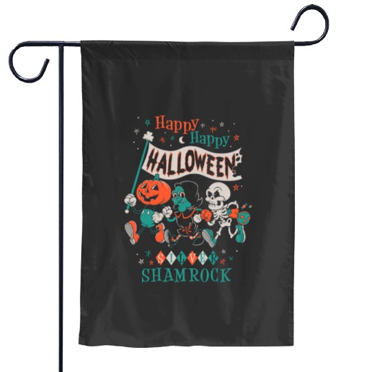Happy Halloween Vintage Cartoon - Silver Shamrock - Creepy Cute Pumpkin  SALE!! Mickey Retro Disney Shirt, Mickey Checkered Shirt, Vintage Disney, Retro Mickey, Mickey Gift S-5XL Garden Flags