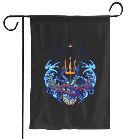Disneys villains ursula triton symbol long sleeve Garden Flags