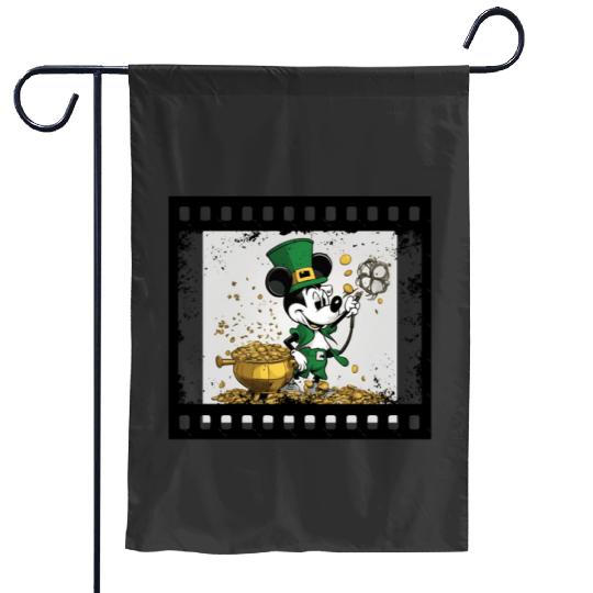 Steamboat Willie St Patricks day  SALE!! Mickey Retro Disney Shirt, Mickey Checkered Shirt, Vintage Disney, Retro Mickey, Mickey Gift S-5XL Garden Flags