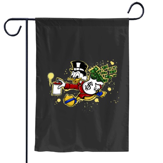 Yellow paint Scrooge Mcduck and money  1SALE!! Mickey Retro Disney Shirt, Mickey Checkered Shirt, Vintage Disney, Retro Mickey, Mickey Gift S-5XL Garden Flags