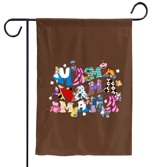 Disney Mama Alice in Wonderland Garden Flags, Disney Alice Cheshire Mom Garden Flags