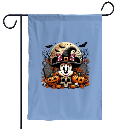 Minnie Mouse Halloween Garden Flags, Minnie Pumpkin Garden Flags, Disney Spooky