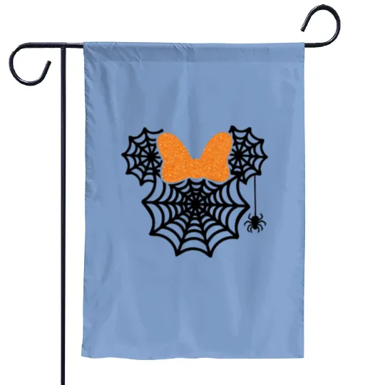 Minnie Mouse Spider Web Halloween Garden Flags, Disney Halloween Garden Flags, Minnie Mouse Halloween Garden Flags, Mickey Halloween Garden Flags,Halloween Spider Web Garden Flags