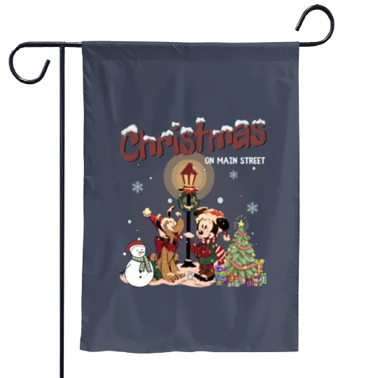 Vintage Disney Christmas On Main Street Garden Flags