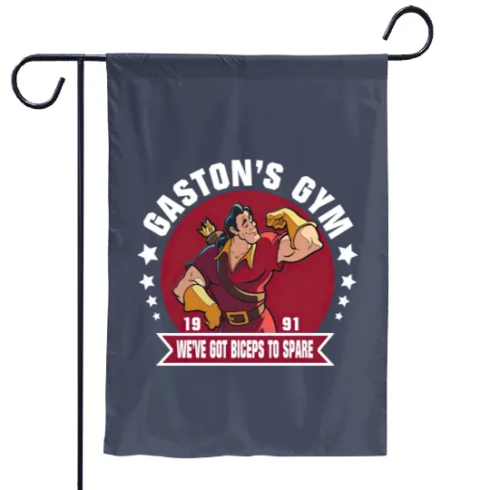 Disney Beauty and The Beast Gaston's Gym We've Got Biceps To Spare Garden Flags, Cartoon Garden Flags, Cute Garden Flags, Gift For Family