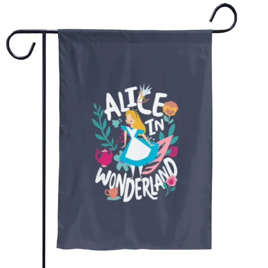 Disney Alice In Wonderland Ferns Flowers & Tea Garden Flags