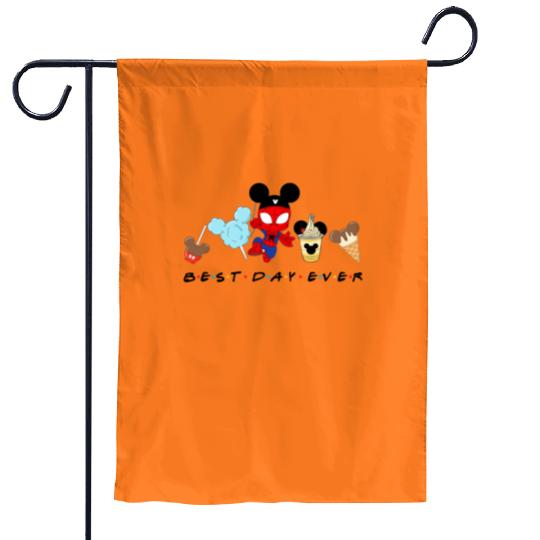 Spiderman Best Day Ever Garden Flags, Baby Spiderman, Disney Snacks Garden Flags