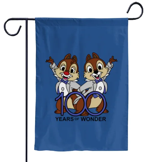 Disney 100 Years of Wonder, 100 year Anniversary, Chip n Dale Garden Flags