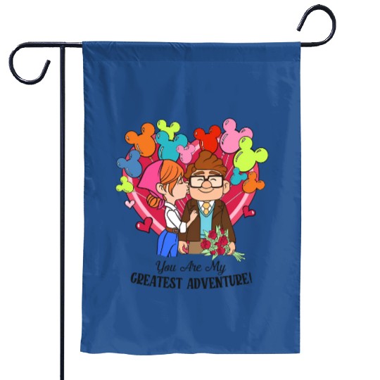 Retro Carl and Ellie Disney Balloon Garden Flags, You're My Greatest Adventure, Disney Up Valentine's Day Garden Flags
