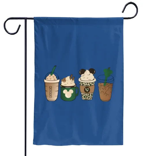 Disney St. Patrick's Coffee Garden Flags, Mickey Shamrock Garden Flags, St Patricks Day Disney Trip Garden Flags