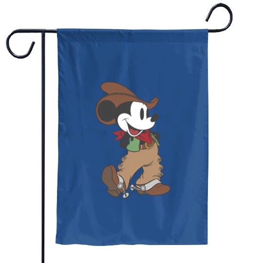 Cute Disney Mickey Mouse Cowboy Pose Garden Flags, Mickey And Friends Garden Flags