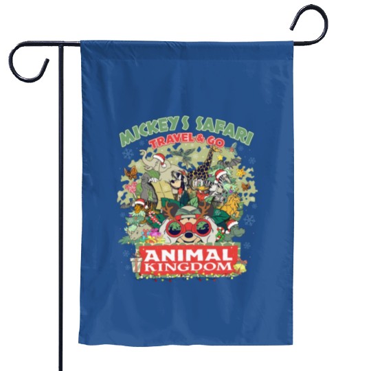 Disney Animal Kingdom Christmas Garden Flags, Mickey & friends Safari mode Garden Flags, Disney Park Garden Flags, Disneyland Christmas Garden Flags