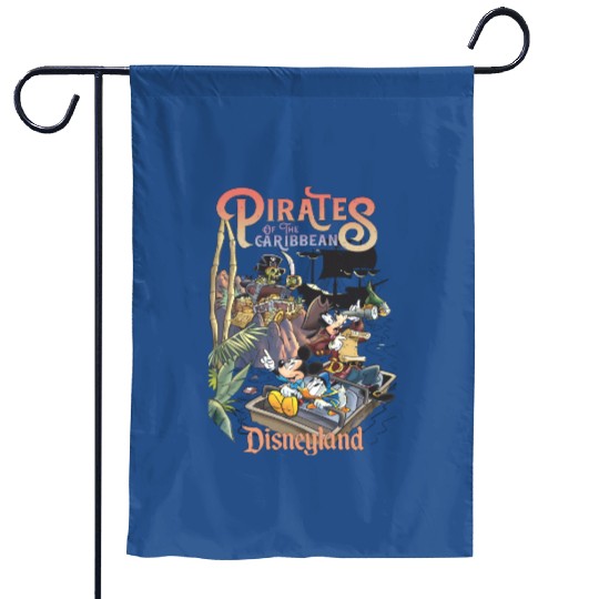 Vintage Pirates of the Caribbean Disneyland Garden Flags, Mickey Pirates Garden Flags